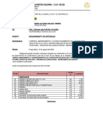 Carta N°016-2023-Anms-Rt-Requerimiento de Materiales