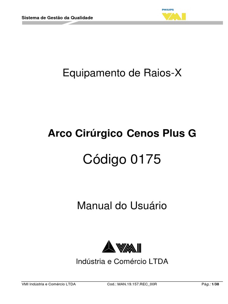 Manual do Usuário: Arco Cirúrgico Cenos Plus G | PDF | Raio X | Elétron