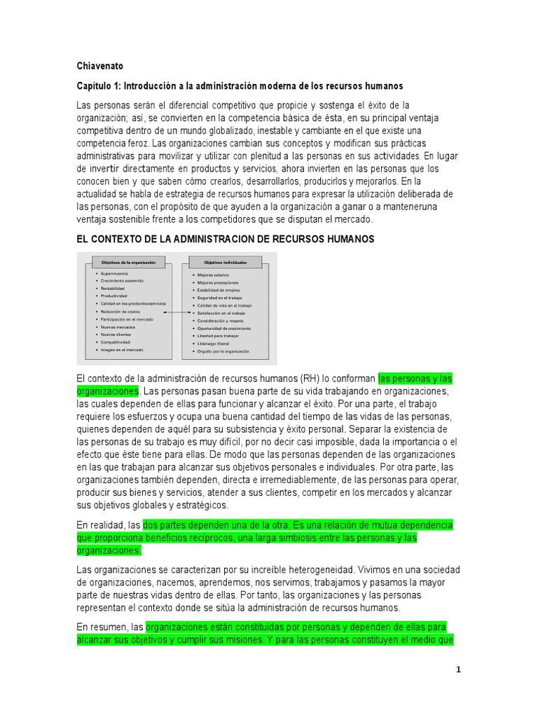 Resumen Cap 1 Chiavenato Pdf