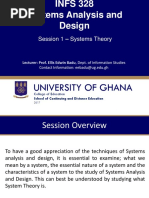 Lecture Notes For INFS 328 - System Analysis and Design - Prof Badu