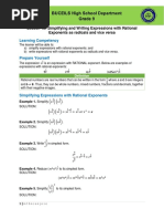 Lesson 18 Simplifying and Writing Expressions With Rational Exponents As Radicals and Vice Versa