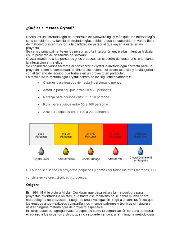 Metodo Crystal | PDF | Software | Ingeniería de software