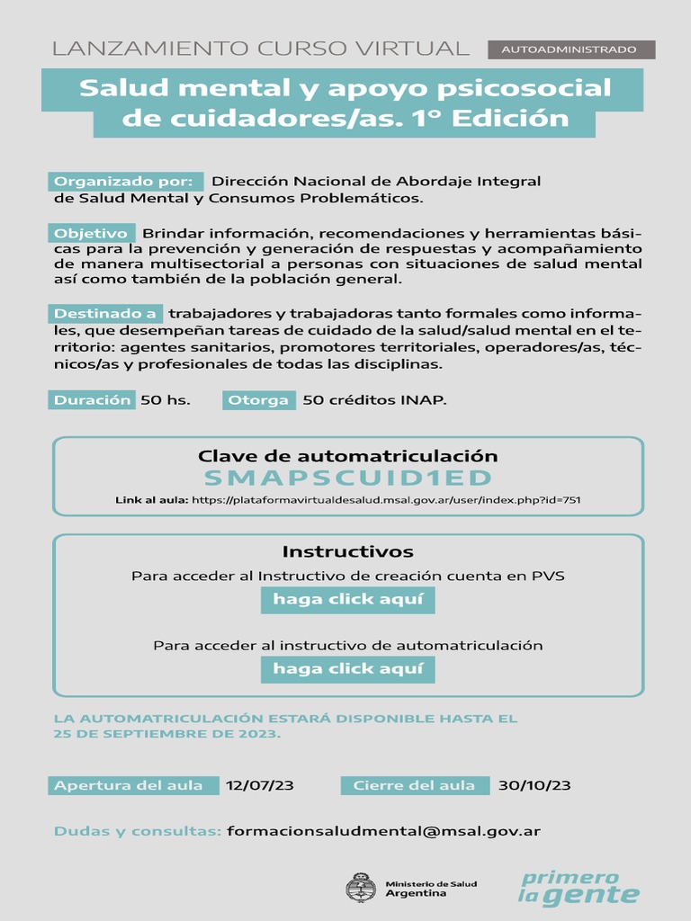 Curso de Salud Mental y Apoyo Psicosocial | PDF