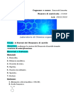 Tancredi Concetta Chimica Organica Relazione 2