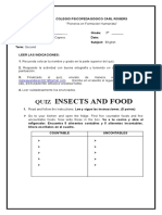 Mayo 26. 3° INGLÉS QUIZ - INSECTS AND FOOD