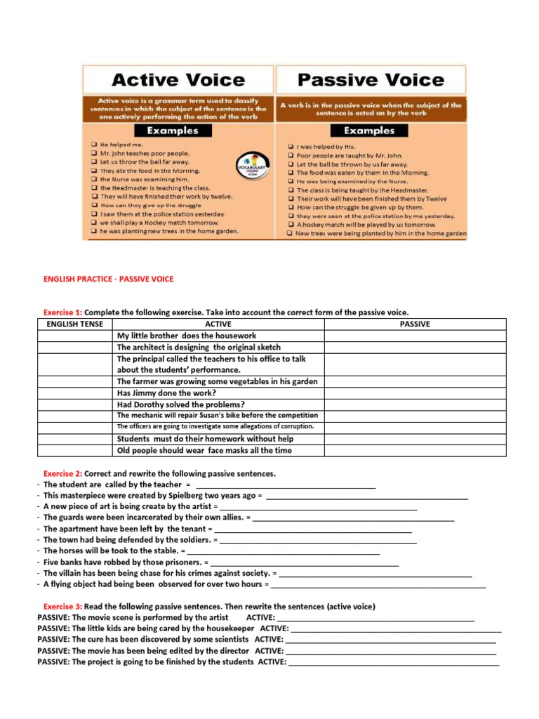 Passive Voice Practice Exercises | PDF | Crimes | Crime & Violence