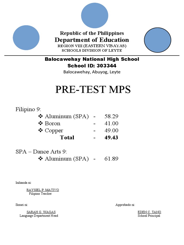 Pre-Test MPS | PDF