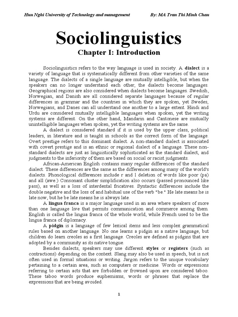 Sociolinguistics: Language and Society | PDF | Language Acquisition ...