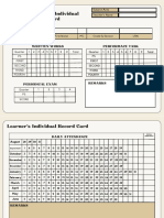 Learners Individual Record Card