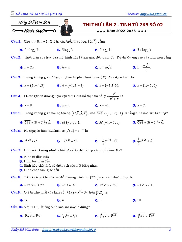 (ĐVĐ) Thi thử lần 2 - Tinh Tú 2K5 số 02 | PDF