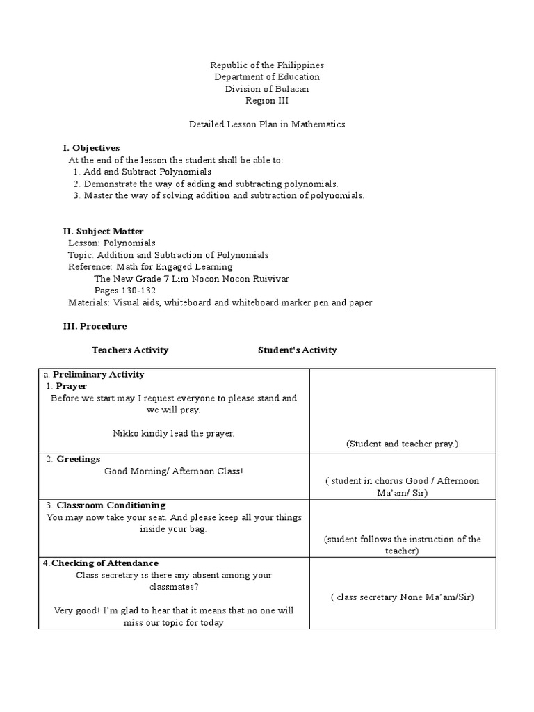 Lp Addition Of Polynomials Pdf Polynomial Teachers