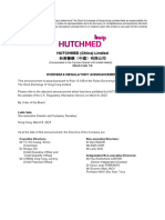 HUTCHMED (China) Limited: Overseas Regulatory Announcement