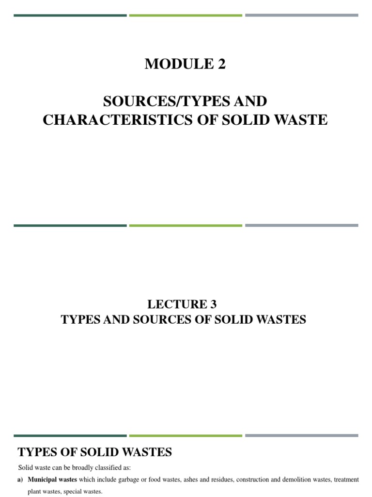 Types and Sources of Solid Waste | PDF | Waste | Municipal Solid Waste