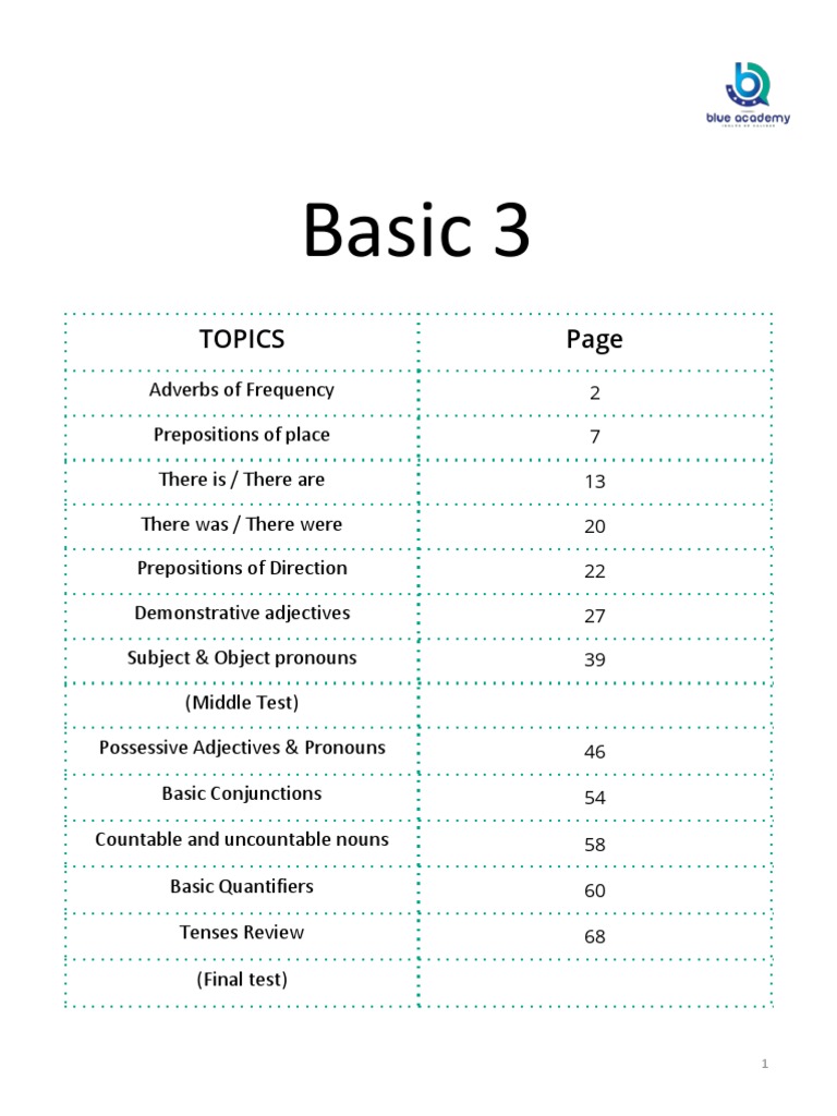 Blue Academy - Basic 3 | PDF