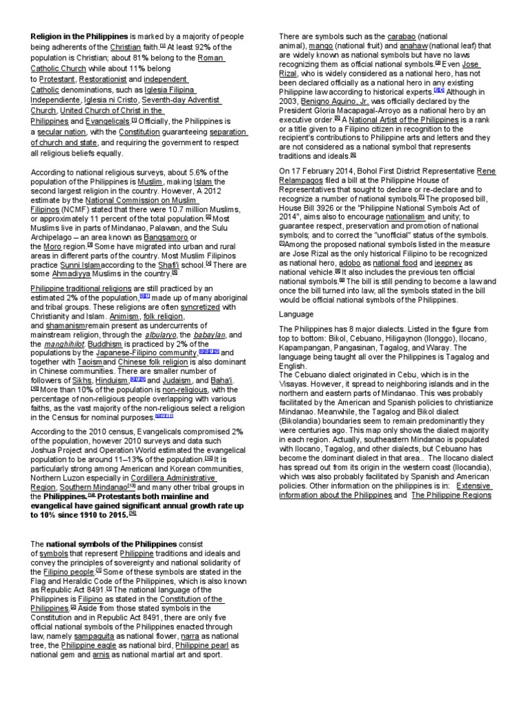 Religion in The Philippines PDF Philippines Asia