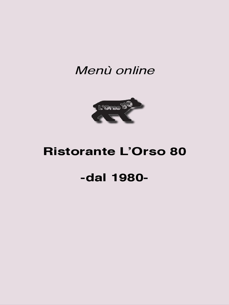 Menu Orso | PDF