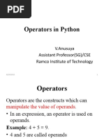 Operators in Python Faculty