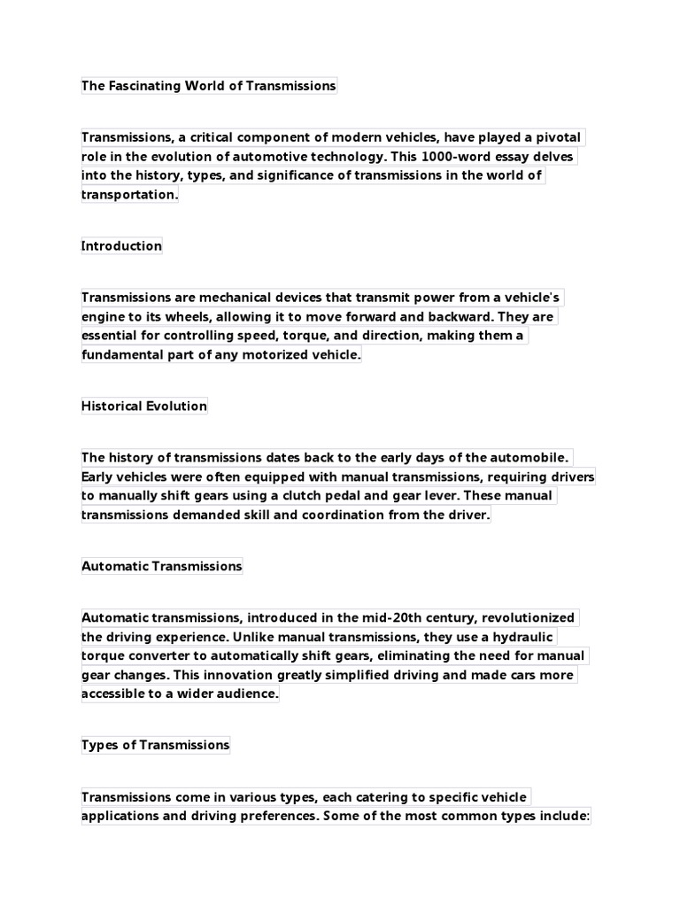 Understanding Vehicle Transmissions | PDF | Manual Transmission ...