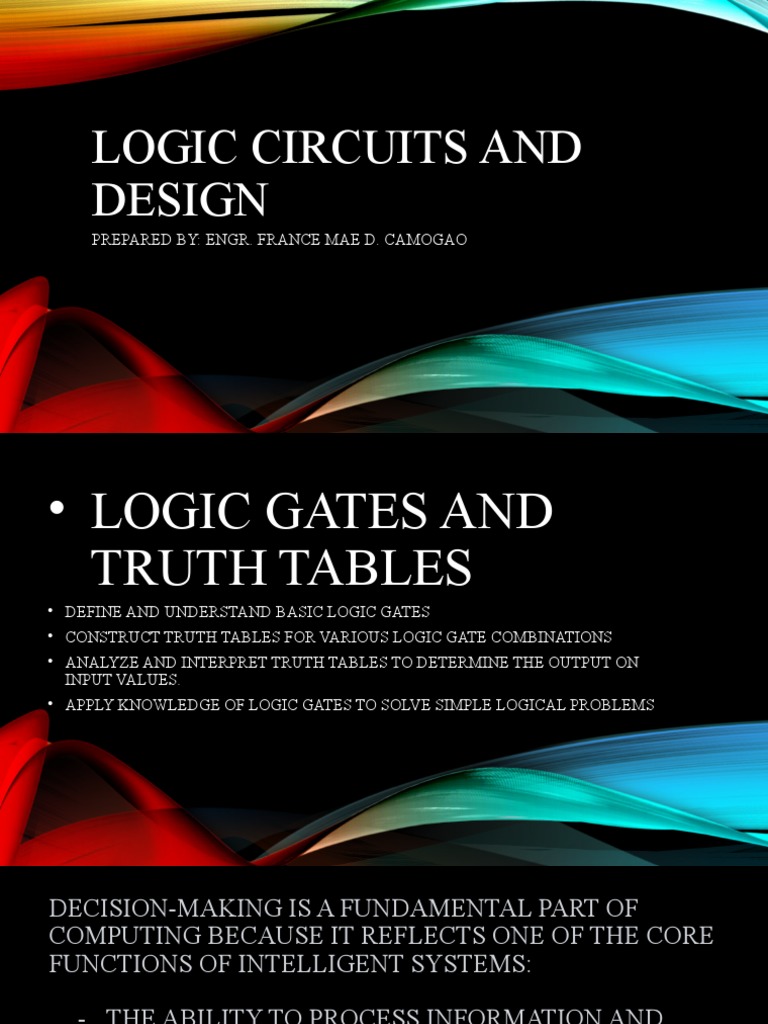 Logi Gates and Truth Table PDF Logic Gate Applied Mathematics