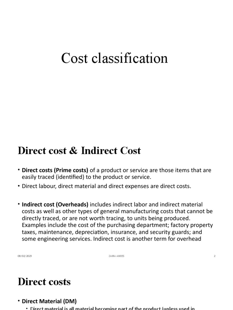 Cost Classification Guide | PDF | Cost Of Goods Sold | Expense