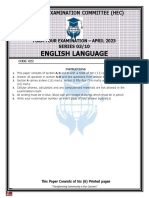 Hec English Language F4 S3 + Marking Scheme