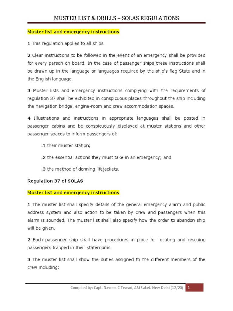Muster List Drills PDF Firefighting Fires