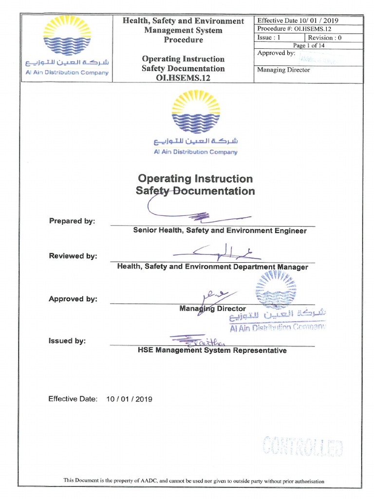 12.OI. Safety Documentation | PDF