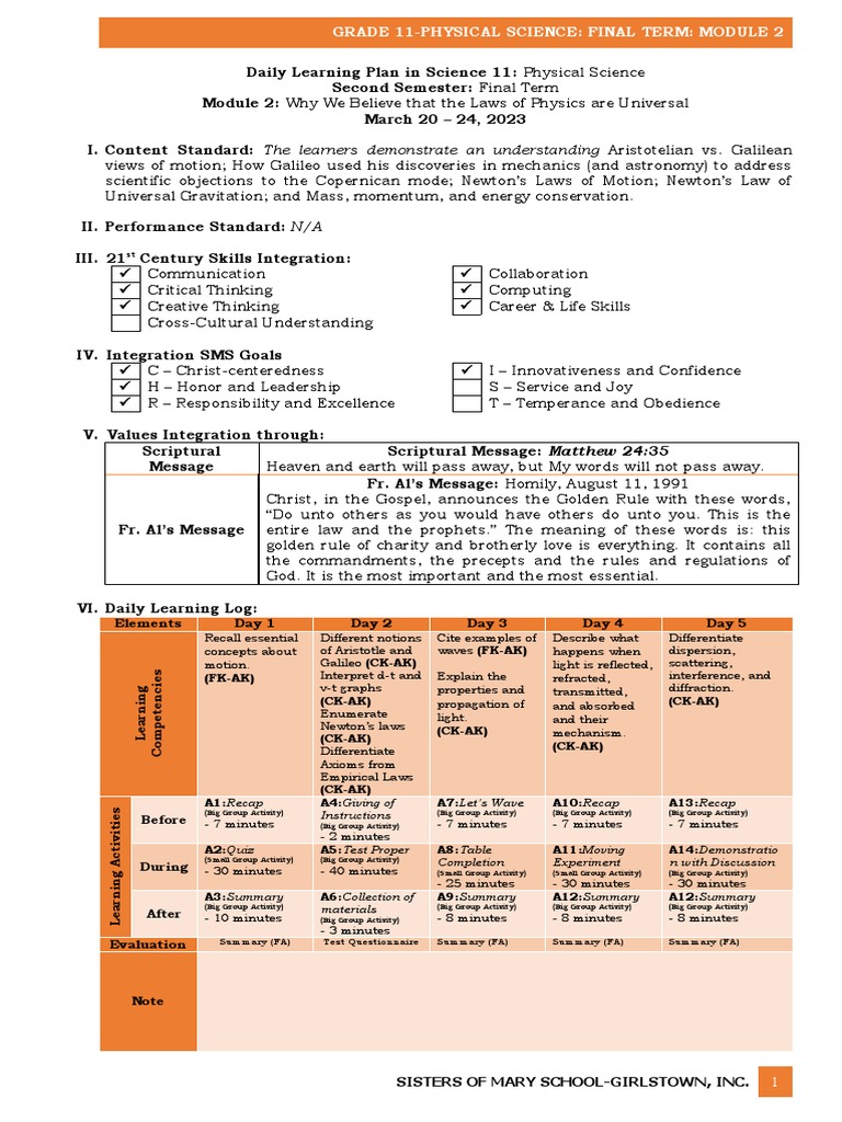 Physical-Science DLP Sem2 Finalterm w4 | PDF | Learning | Newton's Laws ...