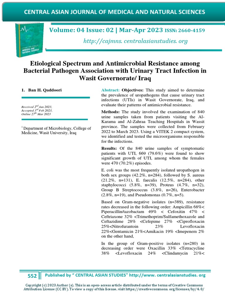 Etiological Spectrum and Antimicrobial Resistance Among Bacterial ...