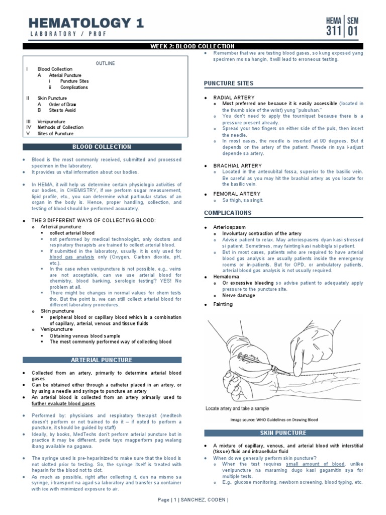 2 (Lab) - HEMA311. Blood Collection | PDF