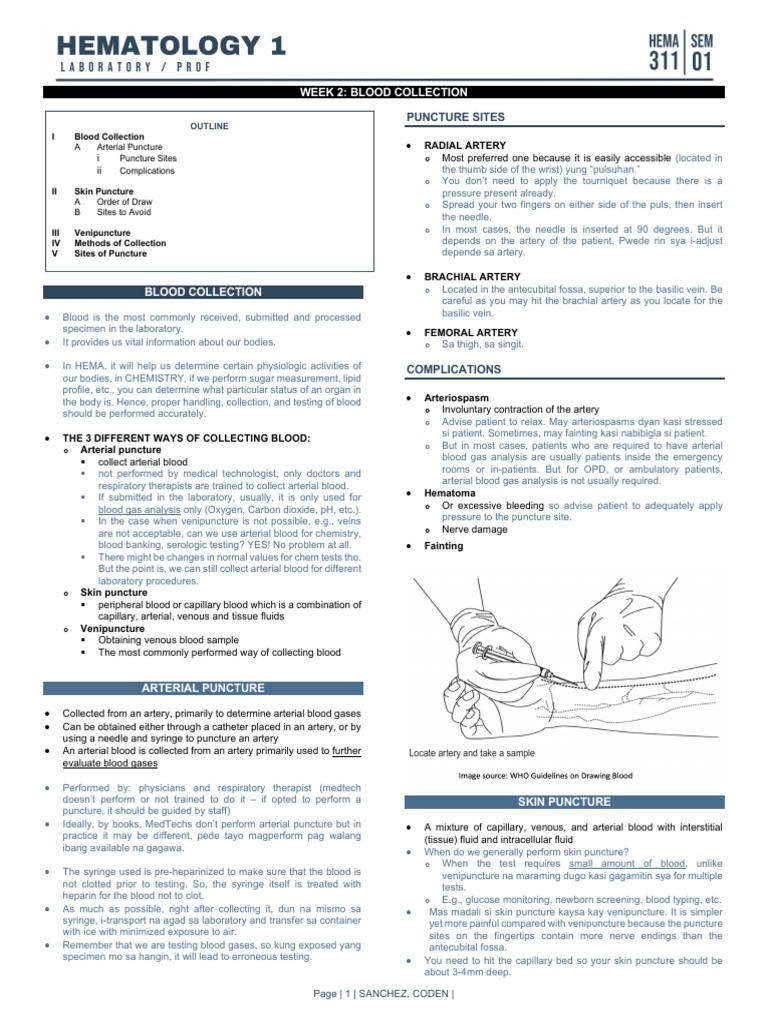 2 (Lab) - HEMA311. Blood Collection | PDF