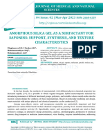 Amorphous Silica Gel As A Surfactant For Saponins: Support, Synthesis, and Texture Characteristics