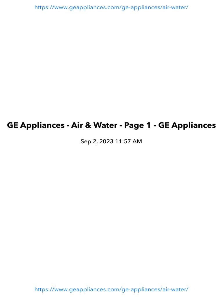 GE Appliances - Air &amp; Water - Page 1 - GE Appliances | PDF | Air ...
