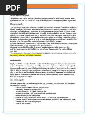 COMPANY POLICY DRAFT