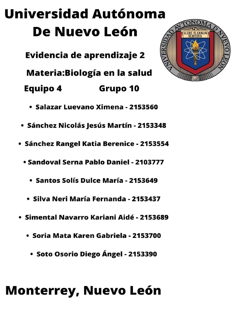Evidencia de Aprendizaje Etapa 2 Biología en La Salud | PDF