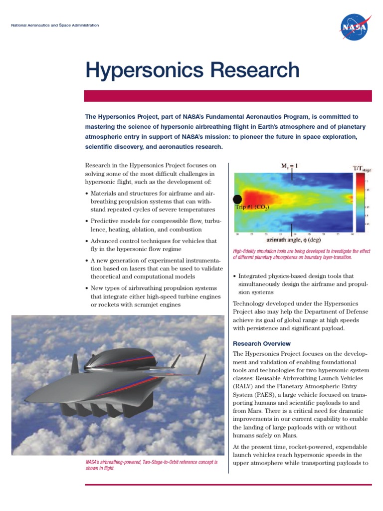 NASA FA Hypersonics Final | PDF | Atmospheric Entry | Hypersonic Speed