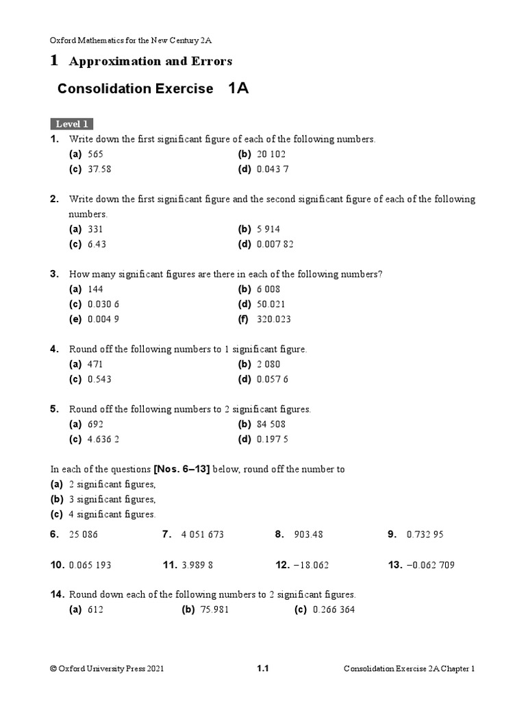 S2 Consolidation Exercise Ch1 | PDF