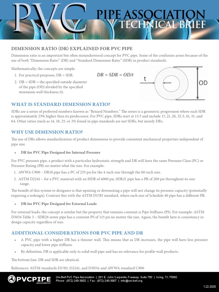 Dimension Ratio DR Explained For PVC Pipe PDF