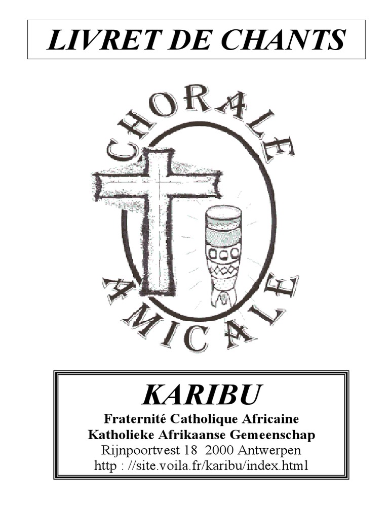 Livret De Chants Fraternit Catholique Africaine Katholieke Afrikaanse 