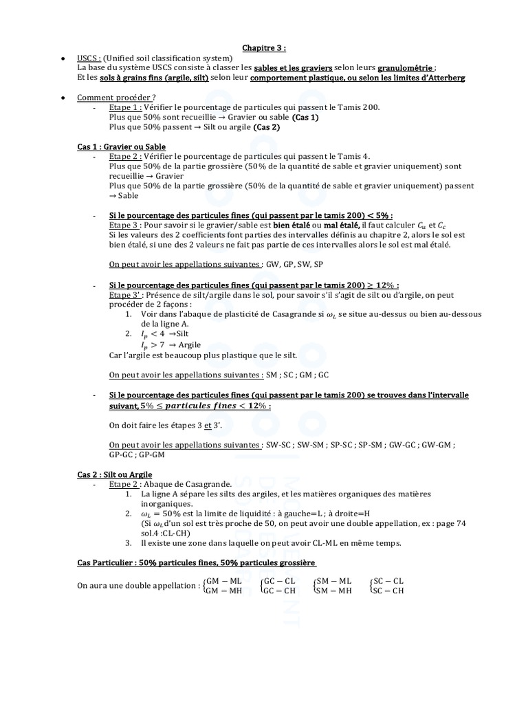 Classification USCS des sols en géotechnique | PDF | Limon | Paysage