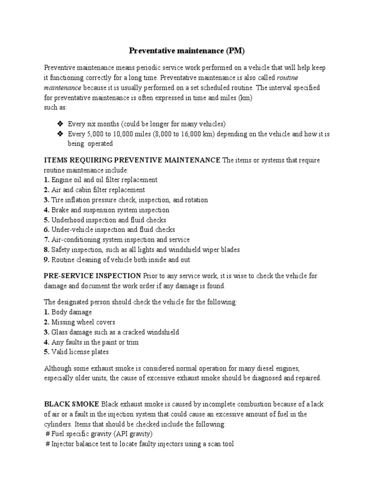 Vehicle Maintenance CH | PDF | Internal Combustion Engine | Diesel Engine