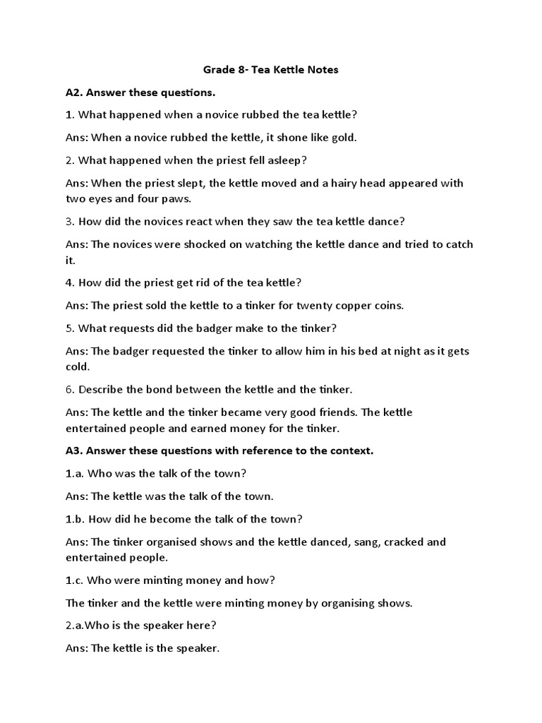 Magic Tea Kettle Story Summary | PDF | Art