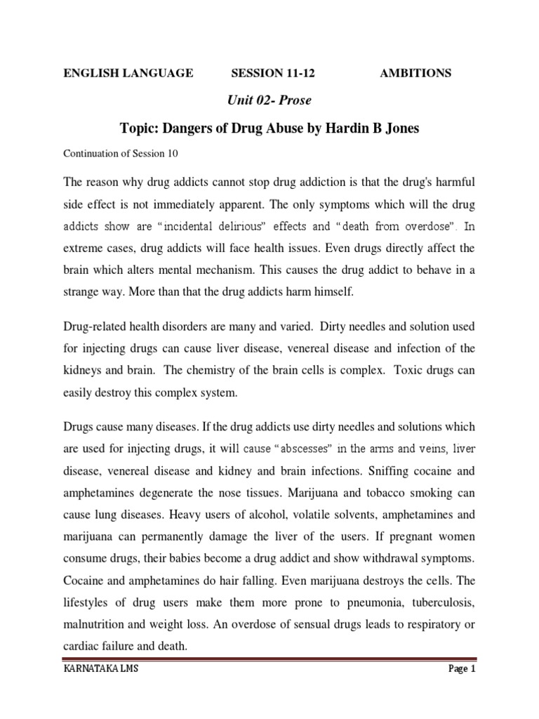 Dangers of Drug Abuse Overview | PDF | Recreational Drug Use | Drugs