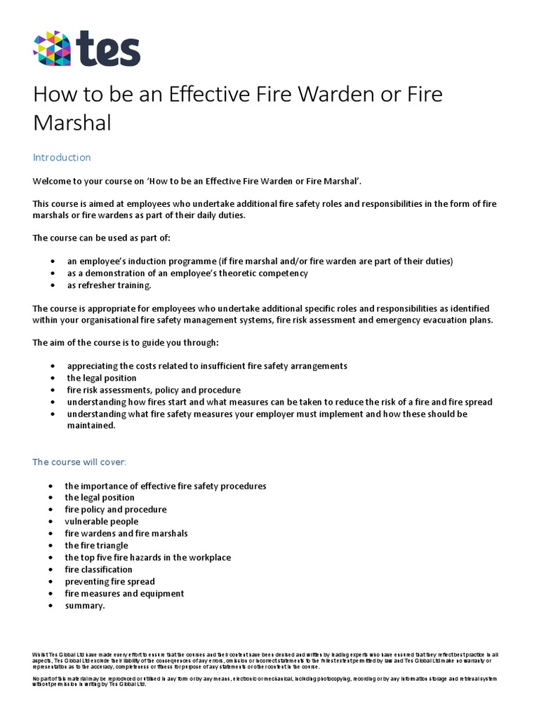 Effective Fire Warden Training Course | PDF | Fires | Fire Safety
