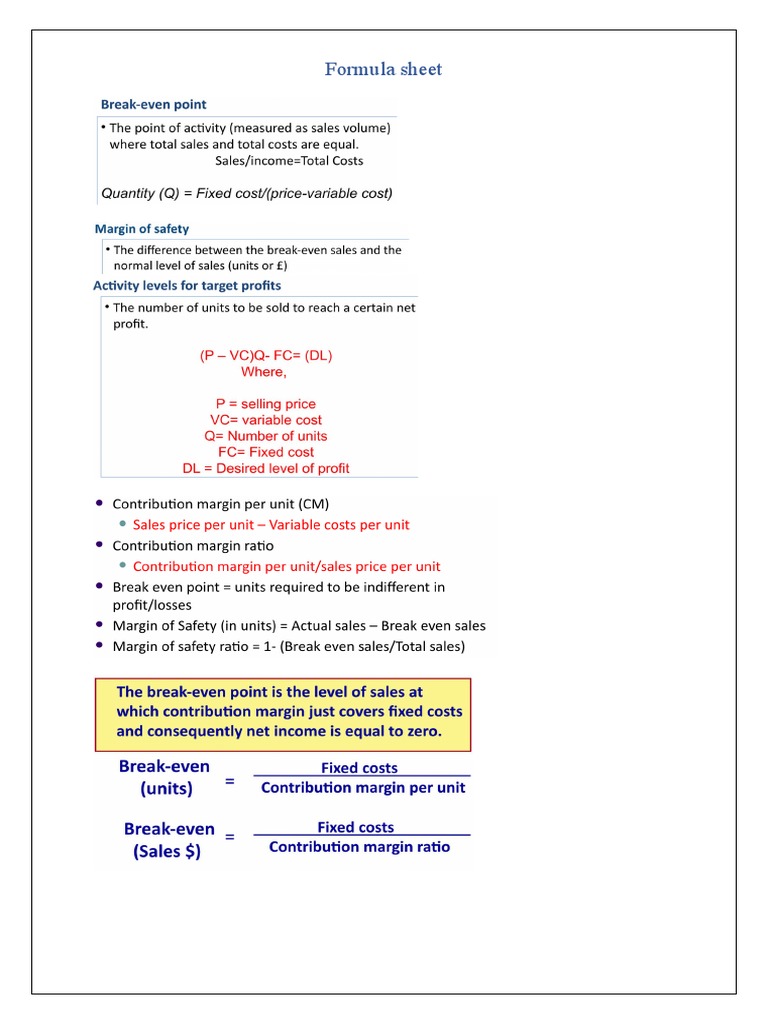 Formula Sheet | PDF