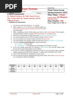 Solution Database Final Spring 2020