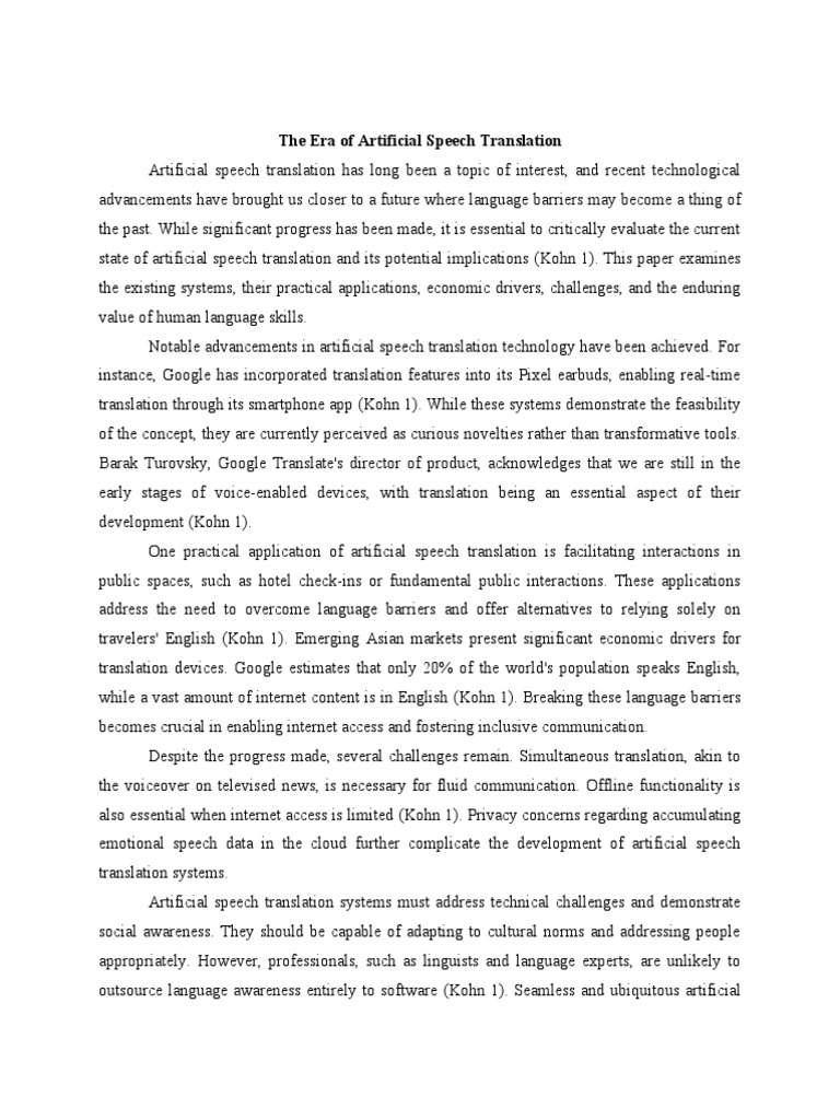 The Rise of Artificial Speech Translation | PDF | Translations | Internet