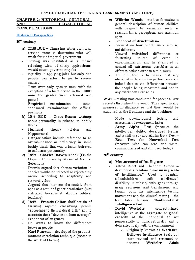History and Ethics of Psychological Testing | PDF | Psychology ...