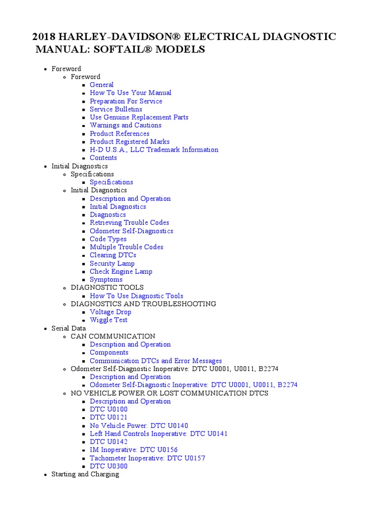 2018 SOFTAIL SLIM SERVICE MANUAL visual data 8