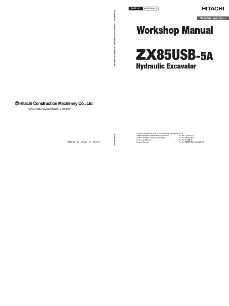 Service Manual Hitachi ZX85USB-5A (Preview) | PDF